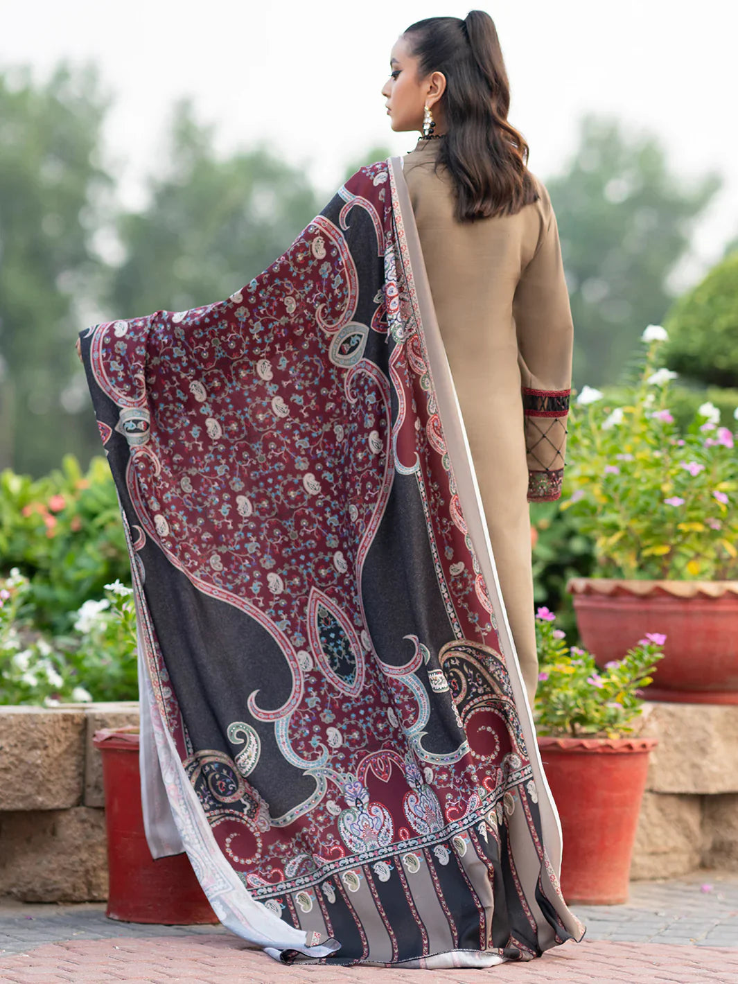 Stitched Embroidered Lawn Three Piece  AL 0BI-05