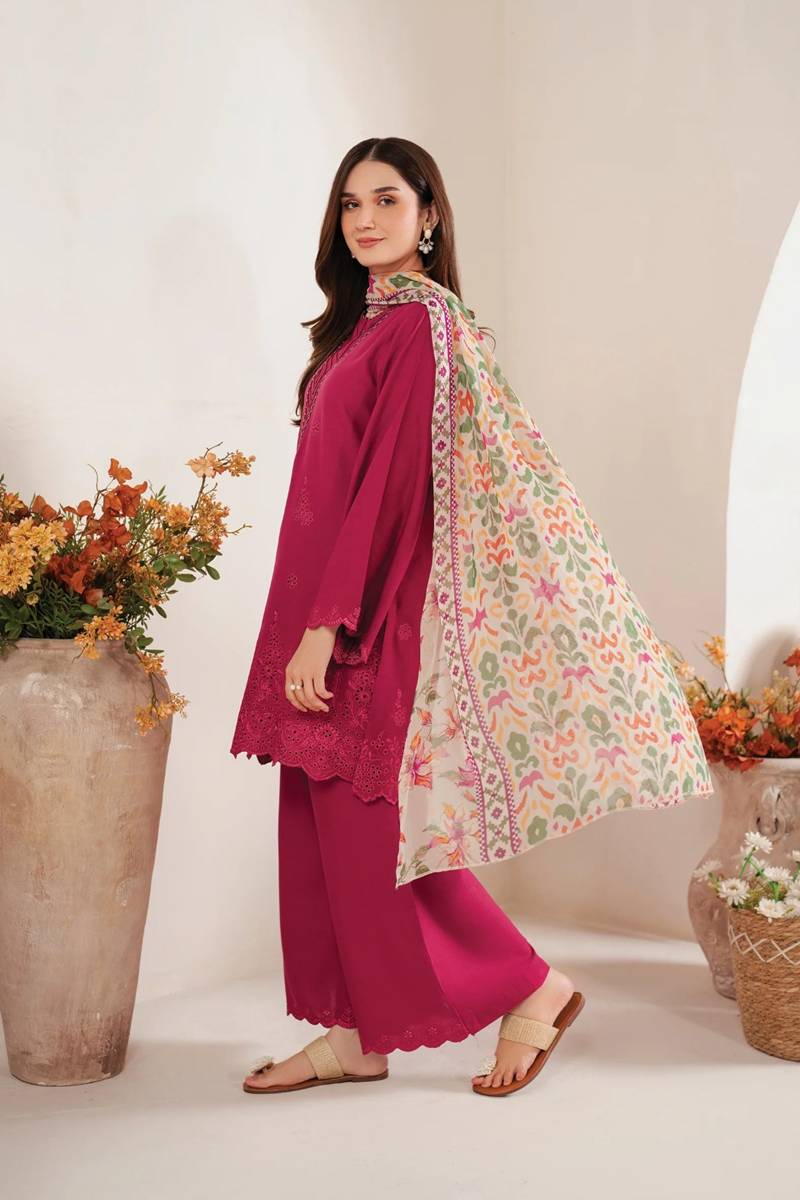 Stitched  Embroidered Lawn 3pc AL 0ap36