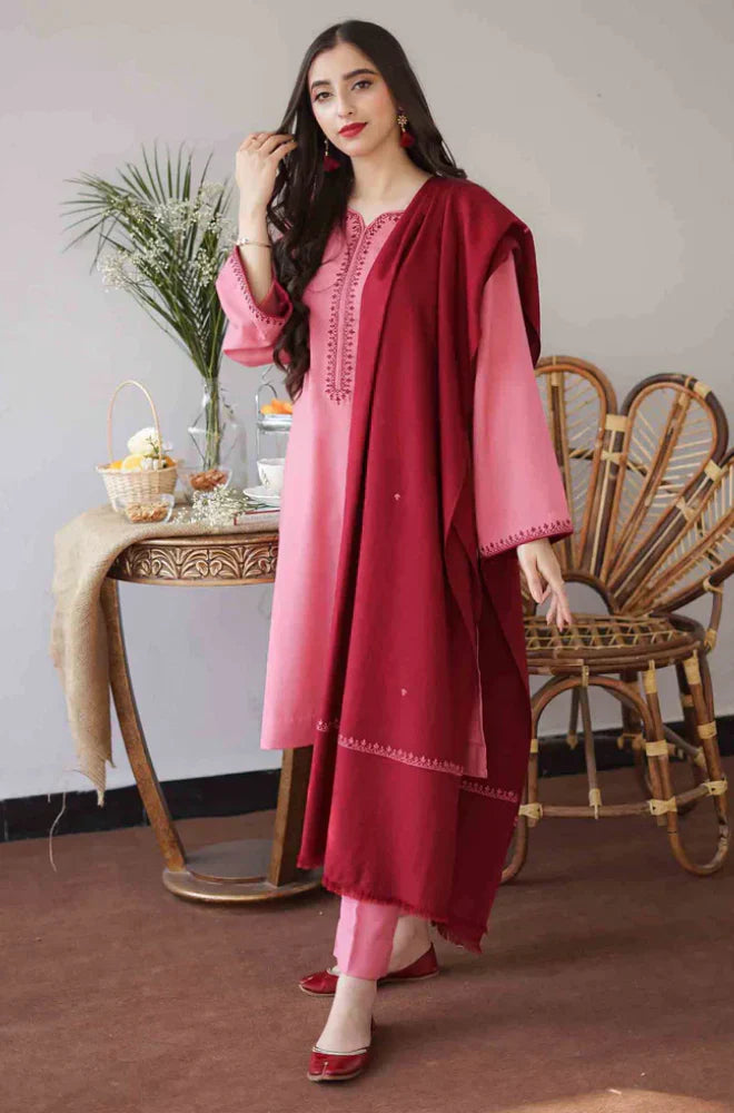 Asling Embroidered Dhanak Three Piece AS-748 AL 02