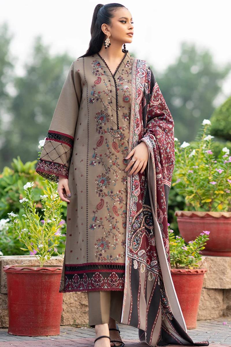 Stitched Embroidered Lawn Three Piece  AL 0BI-05