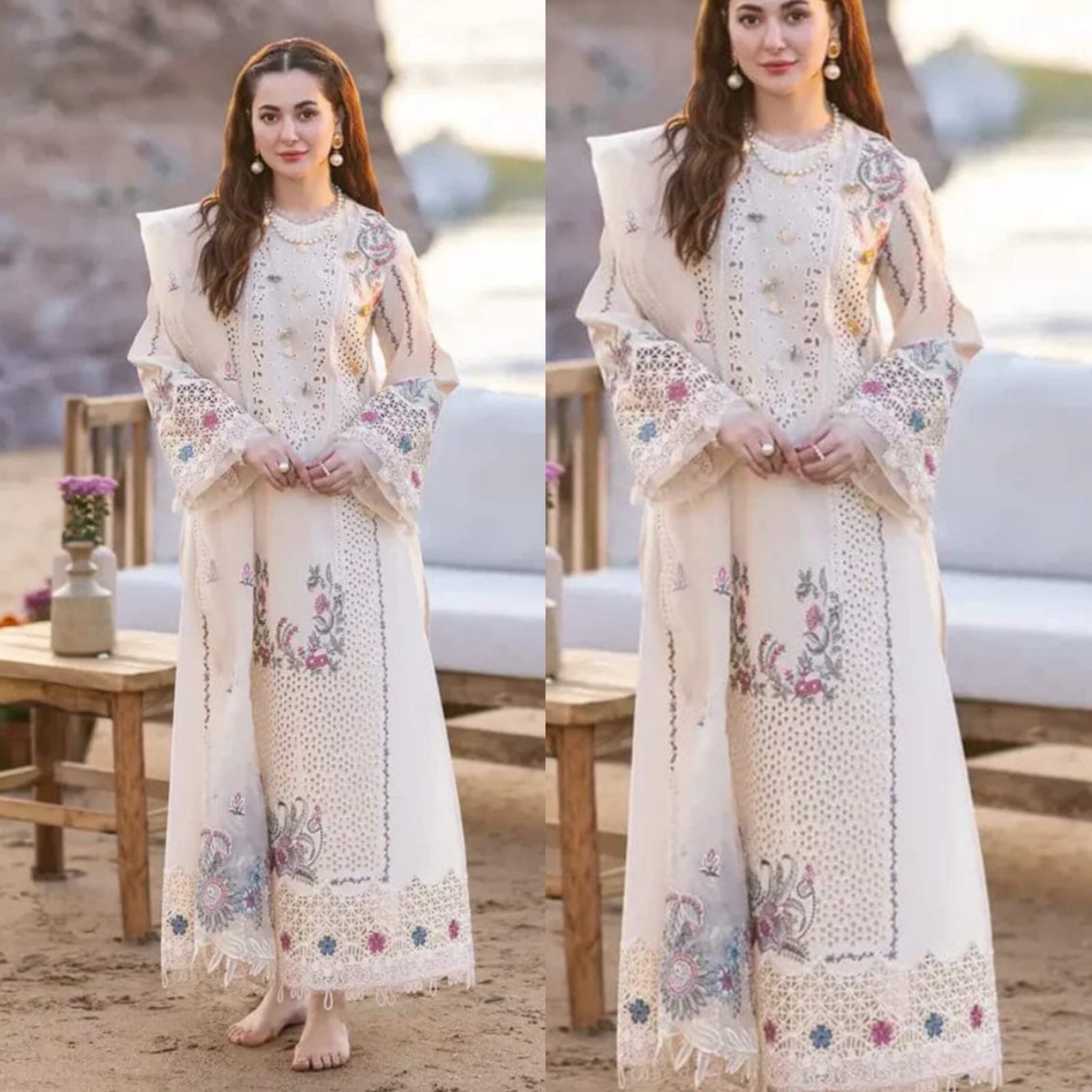 QL-1020 Chikenkari Embroidered lawn 3pc