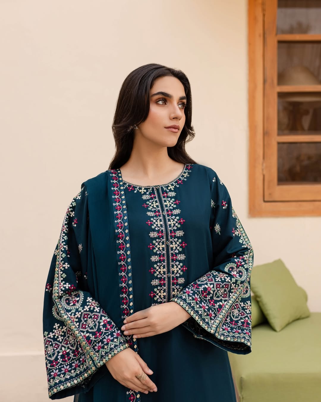 Garnet Embroidered lawn Three Piece noors