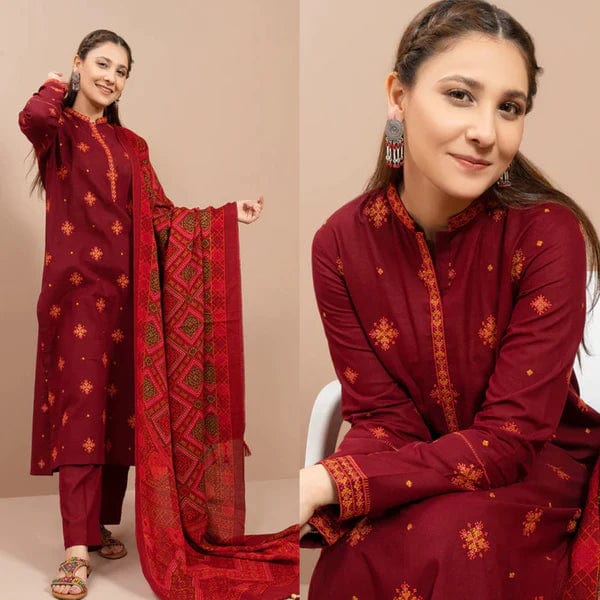 KR-760 Embroidered Dhanak 3pc Wt